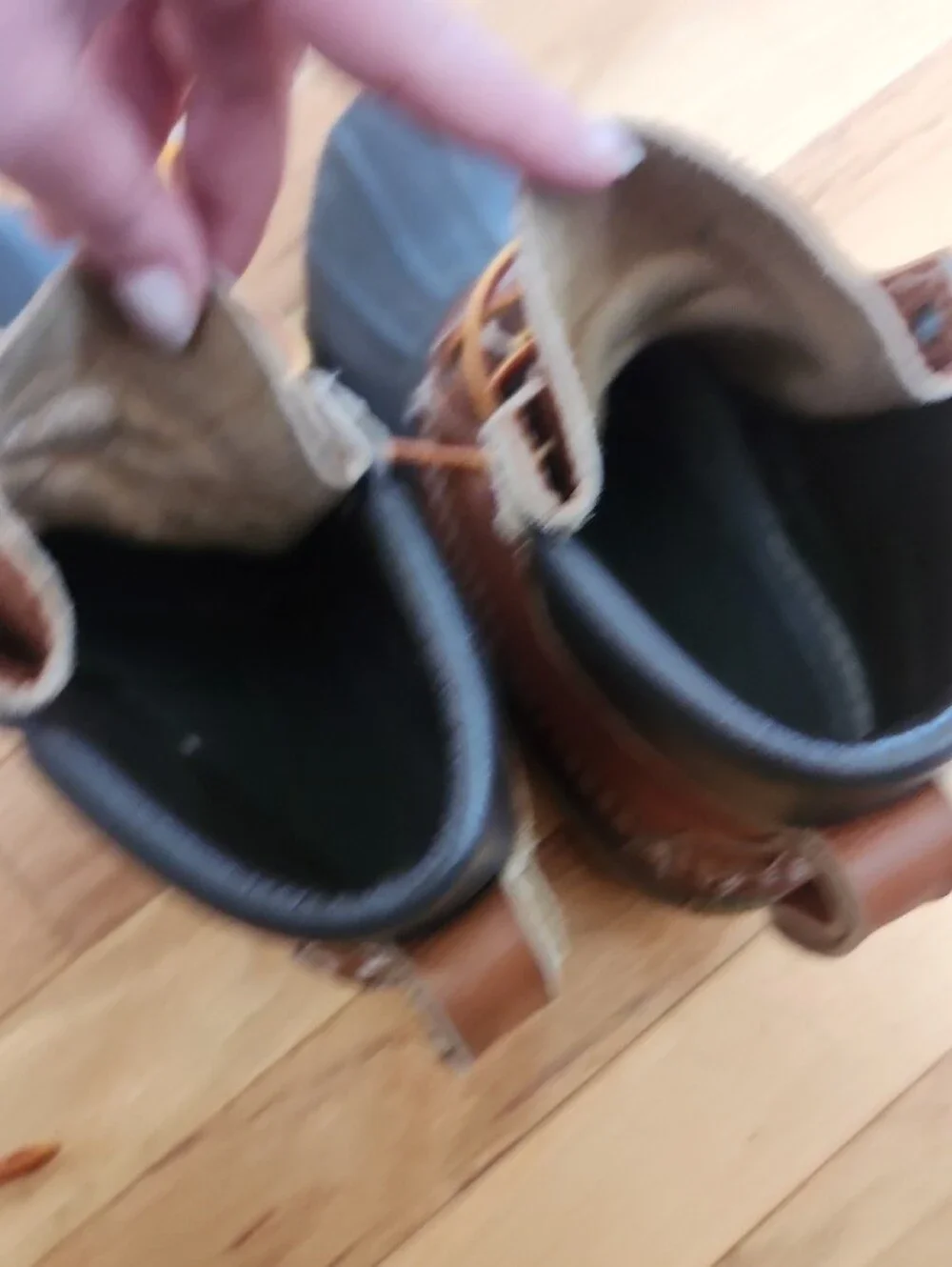 L.L. Bean Brown and Black Lace-Up Duck Boots